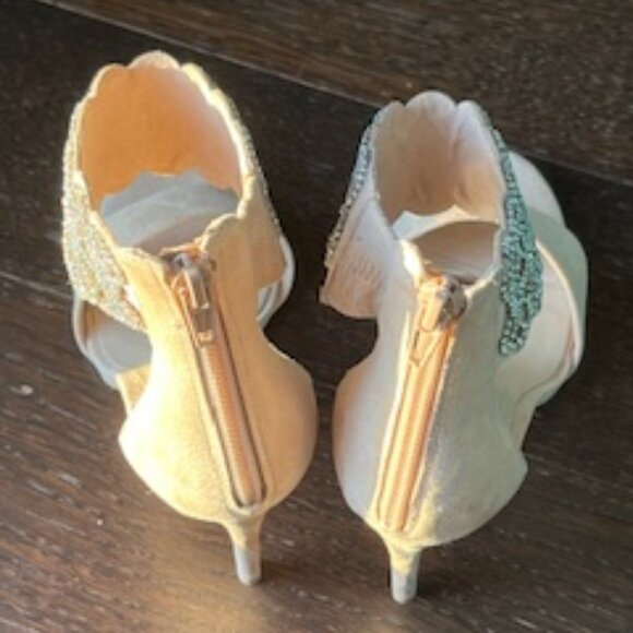Aldo High Heel Shoes with Rhinestone Ankle Strap - Nude Colour -Size 5 - Picture 4 of 9